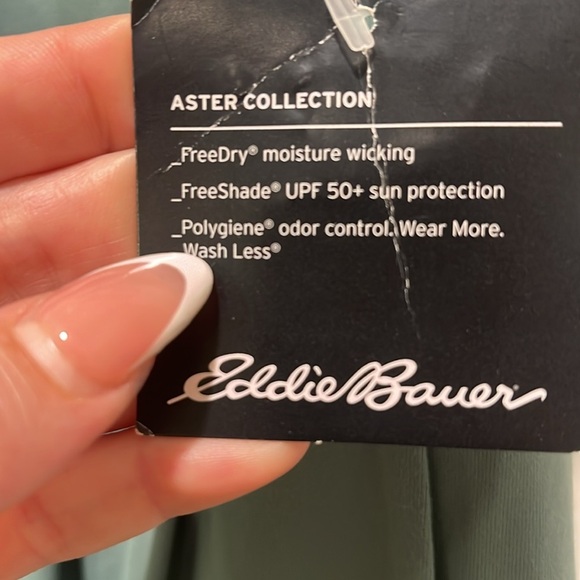 NWT Eddie Bauer Aster 7 Days crossover dark  seafoam green Dress Large L pockets - Picture 9 of 12
